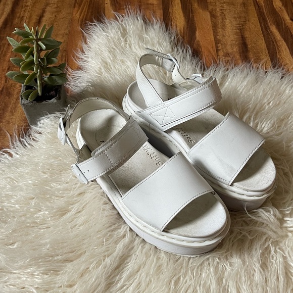 Dr. Martens Shoes - Dr Martens Women’s Voss Quad White Chunky Platform Sandals